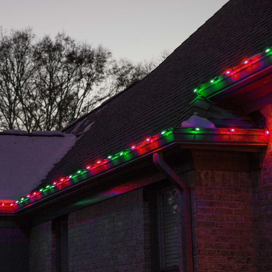 C9 Red / Green Commercial Christmas String Lights, 50 Lights, 50'