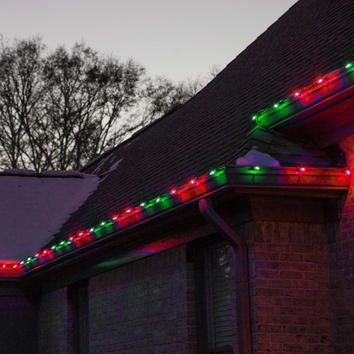 C9 Red / Green Commercial Christmas String Lights, 50 Lights, 50'