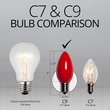 C9 Red Christmas Light Bulbs, Opaque