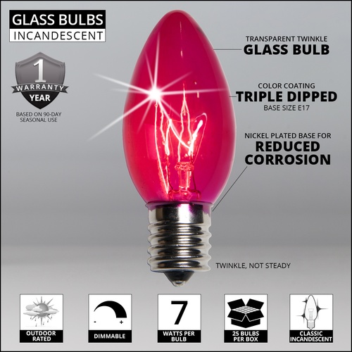 C9 Christmas Light Bulb C9 Twinkle Pink Christmas Light Bulbs