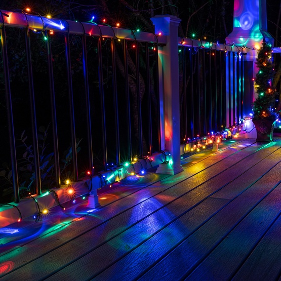 50 LED Halo Multi Color Christmas Lights, 4" Spacing
