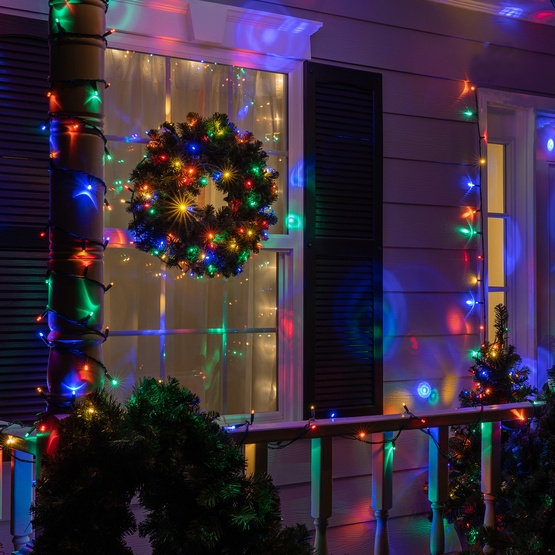 50 LED Halo Multi Color Christmas Lights, 4" Spacing