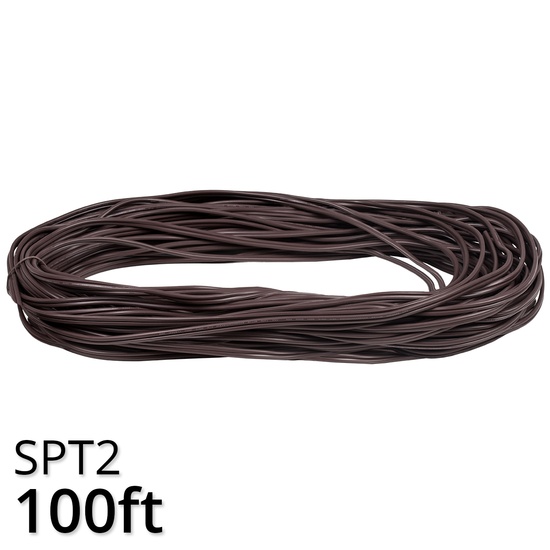 100' Brown SPT2W Christmas Light Wire