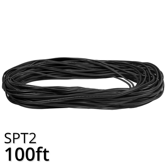 100' Black SPT2W Christmas Light Wire