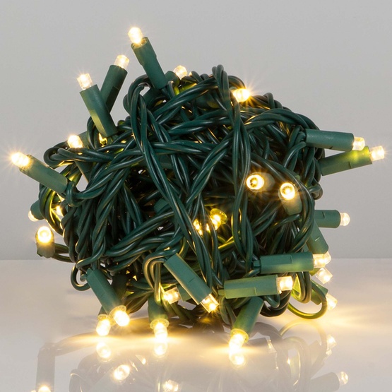 50 Warm White Outdoor LED Christmas Tree Lights, 4" Spacing