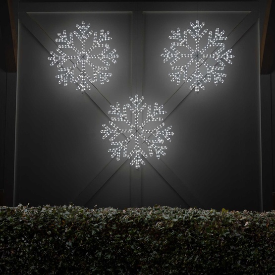 24" LED 40 Point Snowflake, Cool White Lights 
