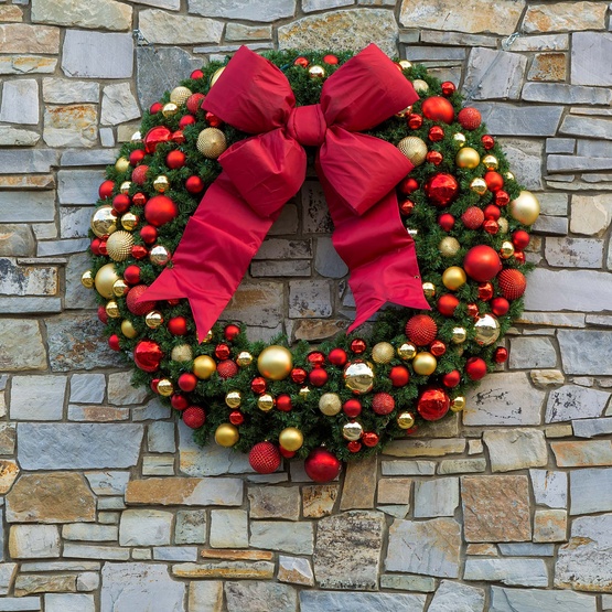 15" Red Structural 3D Nylon Christmas Bow