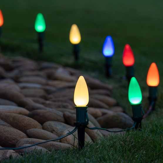 C9 Multicolor Smooth OptiCore LED Christmas Light Bulbs