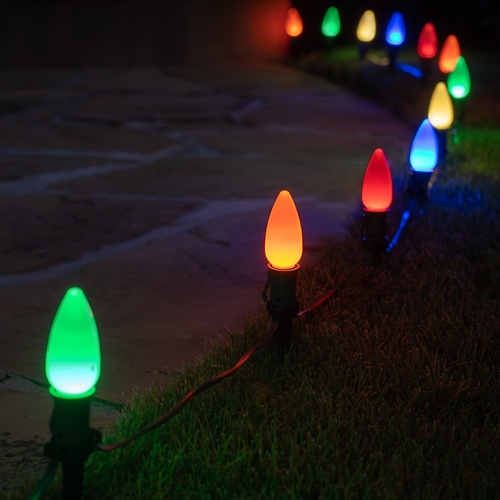C9 Multicolor Smooth OptiCore LED Christmas Light Bulbs