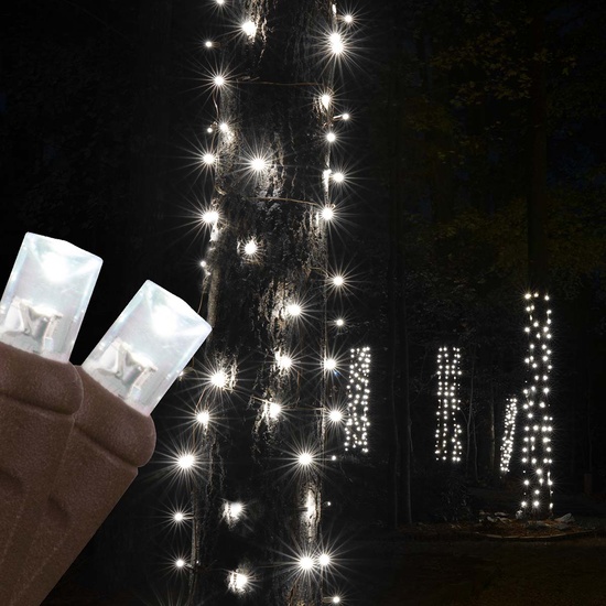 StretchNet Pro 14" x 31.5" Tree Wrap Lights, 5mm LED, 50 Cool White Lights, Brown Wire