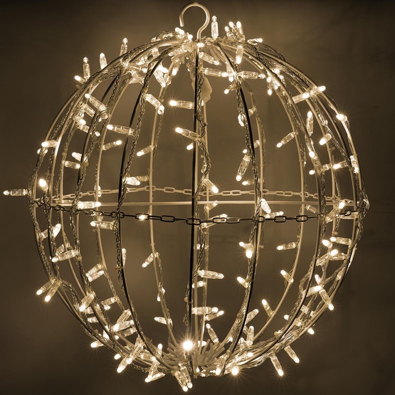20" Warm White LED, Commercial Mega Sphere Christmas Light Ball, Fold Flat