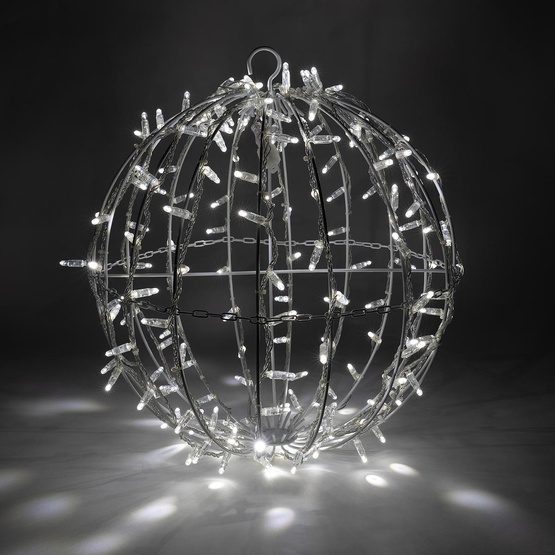 20" Cool White LED, Commercial Mega Sphere Christmas Light Ball, Fold Flat