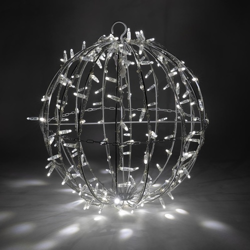 20" Cool White LED, Commercial Mega Sphere Christmas Light Ball, Fold Flat
