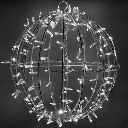 20" Cool White LED, Commercial Mega Sphere Christmas Light Ball, Fold Flat