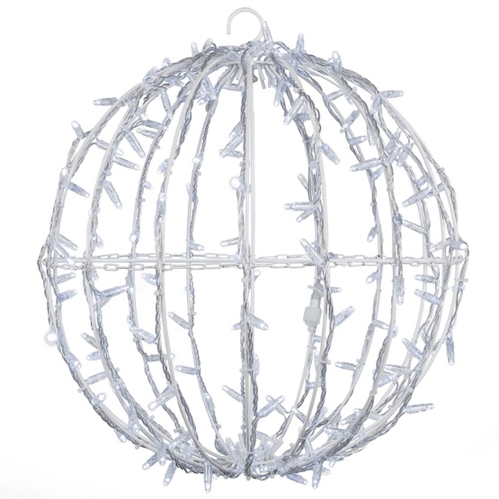 20" Cool White LED, Commercial Mega Sphere Christmas Light Ball, Fold Flat