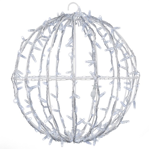 20" Cool White LED, Commercial Mega Sphere Christmas Light Ball, Fold Flat