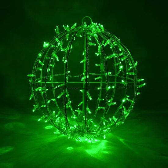 20" Green LED, Commercial Mega Sphere Christmas Light Ball, Fold Flat
