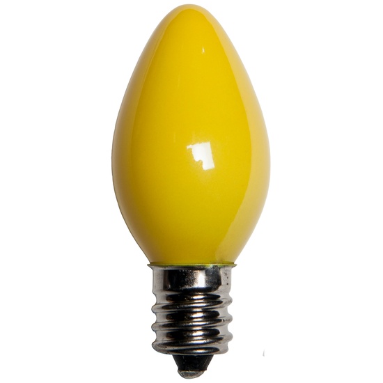 C7 Yellow Christmas Light Bulbs, Opaque