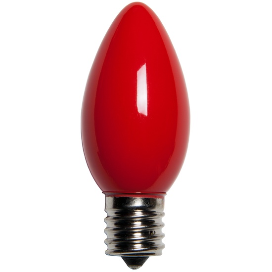 C9 Red Christmas Light Bulbs, Opaque