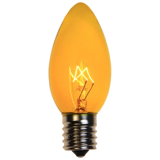 C9 Yellow Christmas Light Bulbs, Transparent