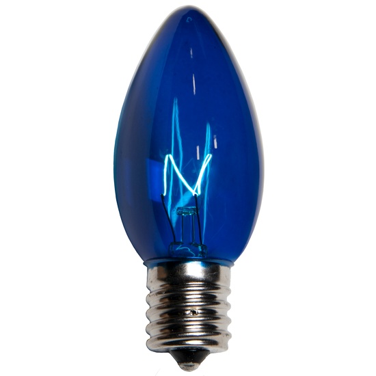 C9 Blue Christmas Light Bulbs, Transparent