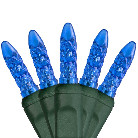 70 M5 Blue LED Christmas Lights, 4" Spacing