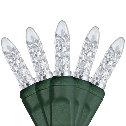 70 M5 Cool White LED Christmas Lights, 4" Spacing