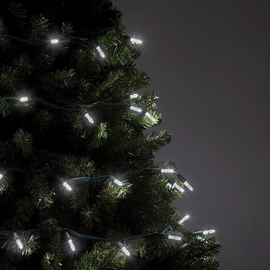 70 M5 Cool White LED Christmas Lights, 4" Spacing