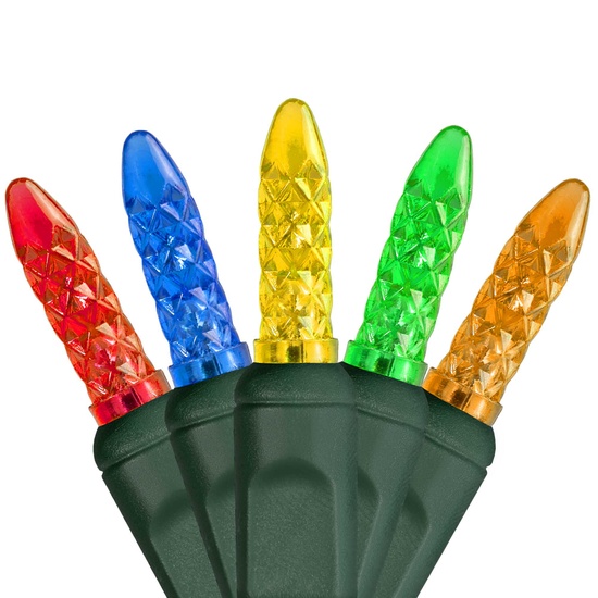 70 M5 Multi Color LED Christmas Lights, 4" Spacing