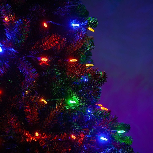 70 M5 Multi Color LED Christmas Lights, 4" Spacing