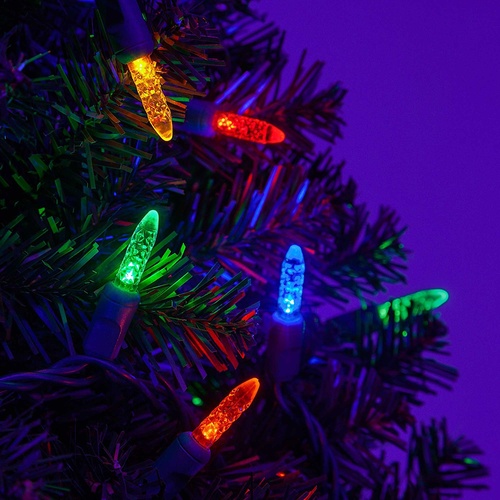 70 M5 Multi Color LED Christmas Lights, 4" Spacing