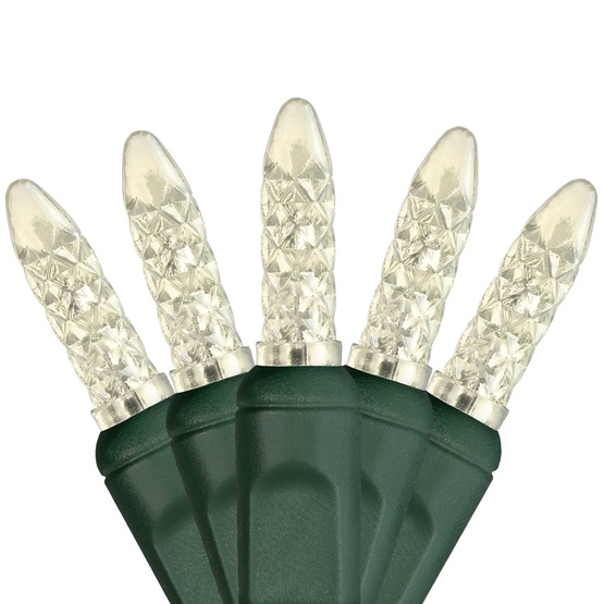 70 M5 Warm White LED Christmas Lights, 4" Spacing