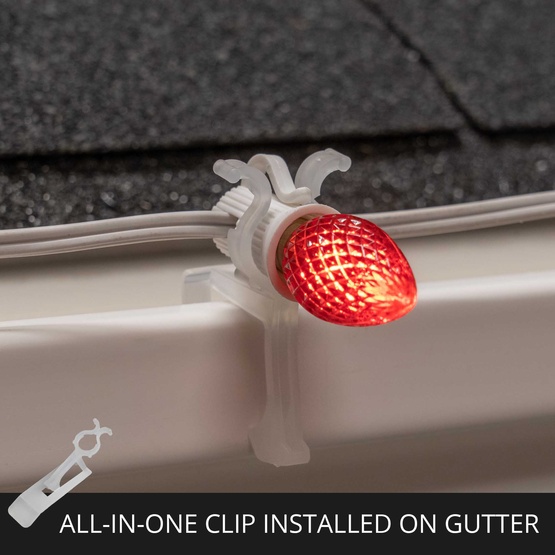 Wintergreen Lighting All-in-One Christmas Light Clip, 100 Pack