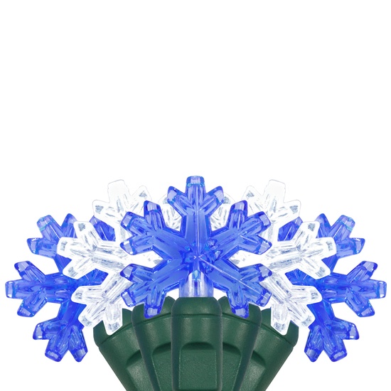 35 Snowflake Blue / Cool White LED Lights, 6" Spacing