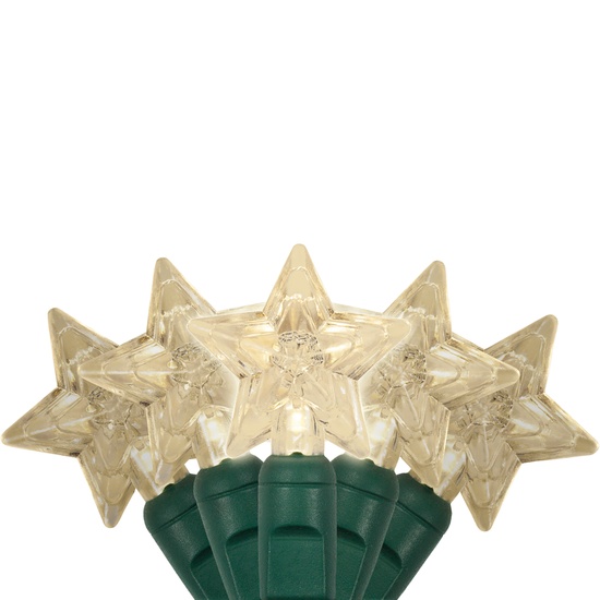 35 Warm White Star LED Lights, 6" Spacing