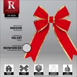 18" Red with Gold Trim Structural 3D Velvet Christmas Bow