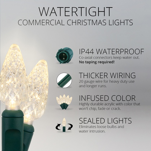 Commercial C6 Warm White LED String Lights