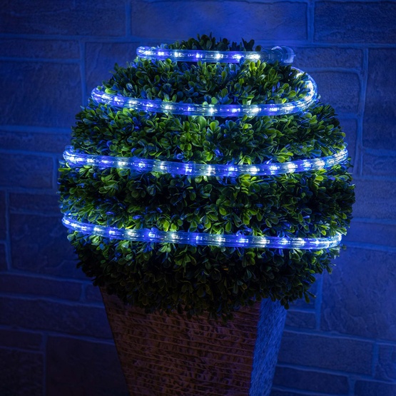 18' Blue, Cool White LED Rope Light, 2 Wire 1/2", 120 Volt