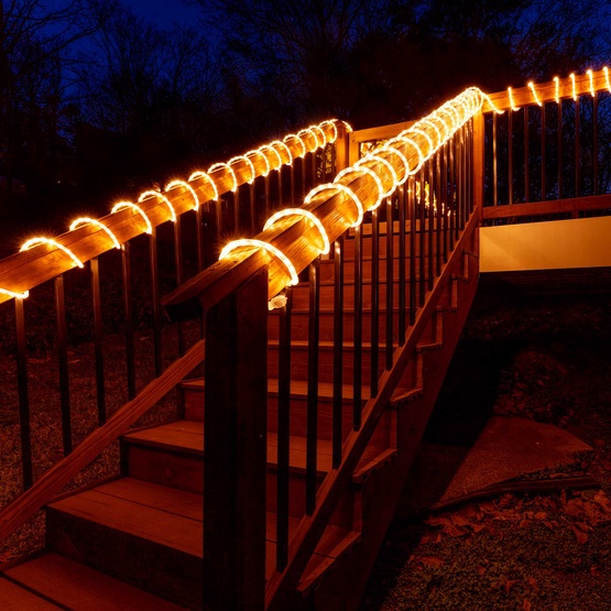 18' Orange LED Rope Light, 2 Wire 1/2, 120 Volt