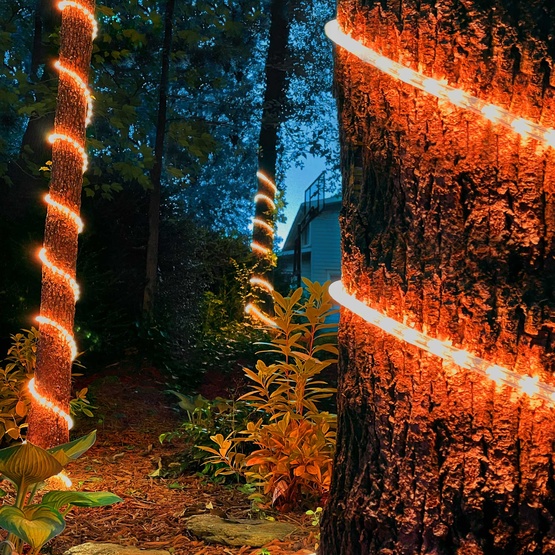 18' Orange LED Rope Light, 2 Wire 1/2, 120 Volt