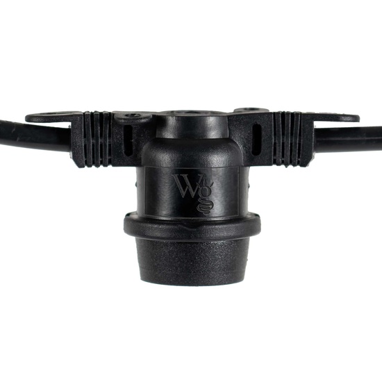 100' E26 Commercial Patio Light Stringer, SJTW Black Wire, 24" Spacing