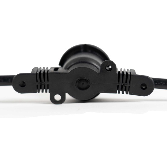 100' E26 Commercial Patio Light Stringer, SJTW Black Wire, 24" Spacing