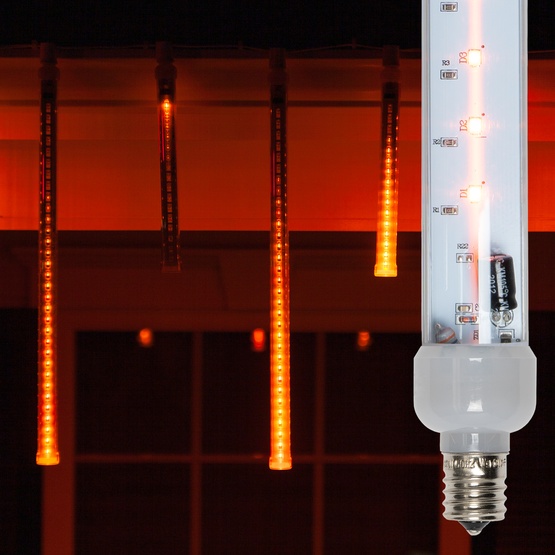 24" T8 120V Amber Grand Cascade SMD LED Light Tubes, E17 Base