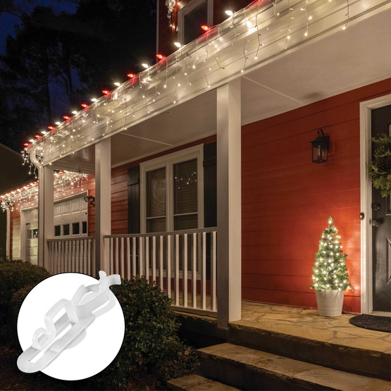 Wintergreen Lighting All-in-One Plus Christmas Light Clip, 100 Pack