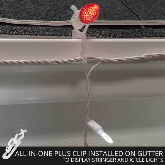 Wintergreen Lighting All-in-One Plus Christmas Light Clip, 100 Pack