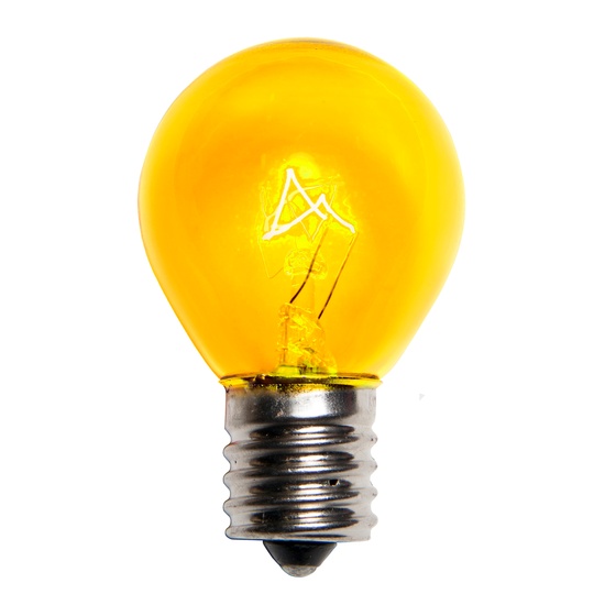 S11 Triple Dipped Transparent Yellow, 10 Watt Replacement Bulbs