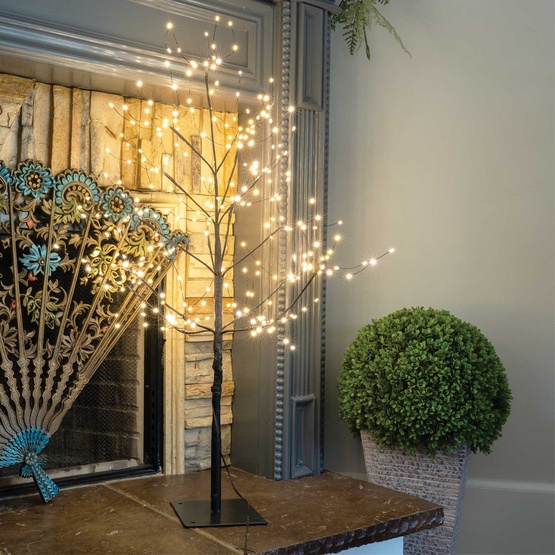 3' Black Fairy Light LED Tree 