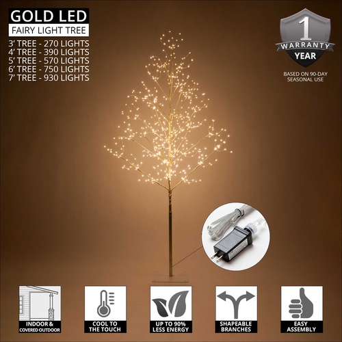 3' Gold Fairy Light LED Tree 