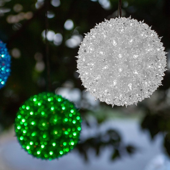 6" Cool White T5 LED Twinkle Starlight Sphere, 50 Lights