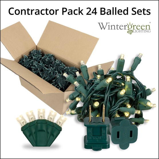 70 5mm Warm White LED Christmas Lights, 4" Spacing, Contractor Pack